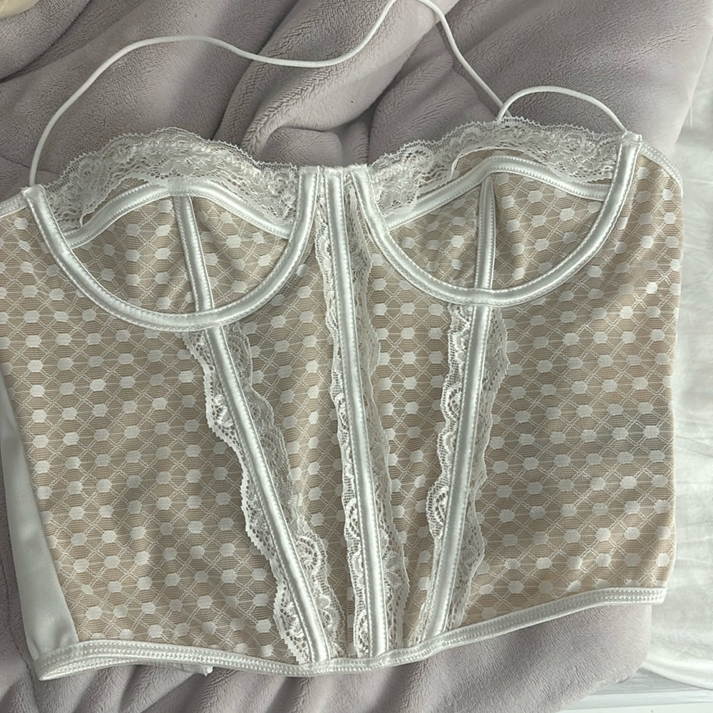 corset white lace top
